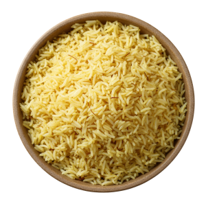 Rice, Cooked, Yellow Basmati