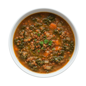 Vegan Lentil, Kale & Quinoa Soup