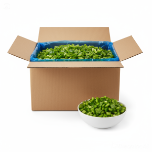 Pepper, Green, Diced 10mm, IQF