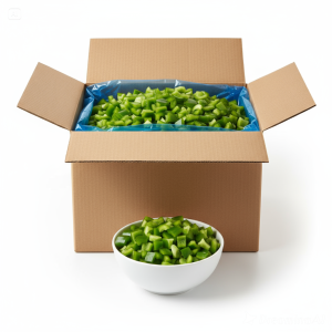 Pepper, Green, Diced 20mm, IQF
