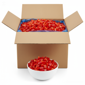 Pepper, Red, Diced 10mm, IQF