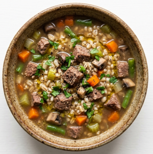 Beef, Mushroom & Barley Soup